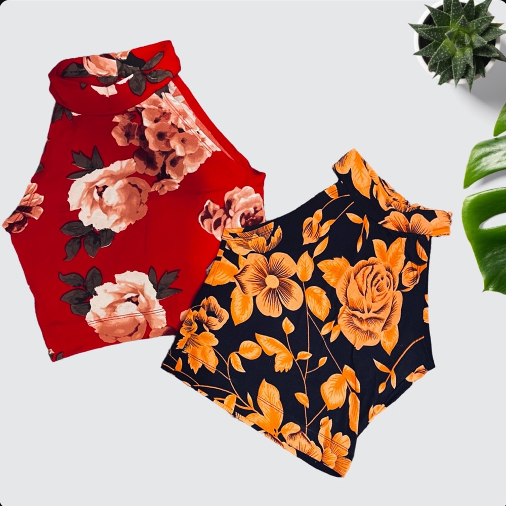 ✿ Bundle❣️Floral Crop Tops